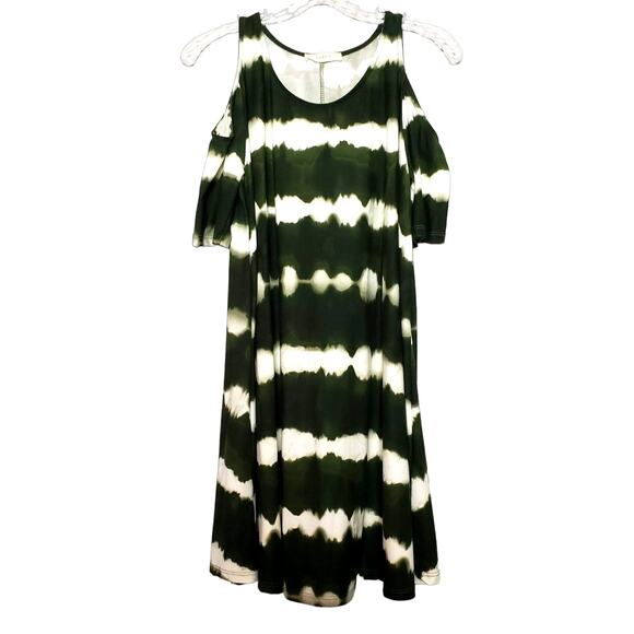 Entro Cold Shoulder Tie Dye Dress - M - Picture 1 of 6
